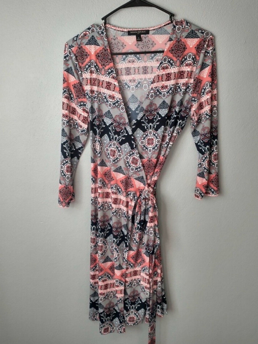 Banana Republic Wrap Dress Women’s Small V Neck Printed Work Office Dress